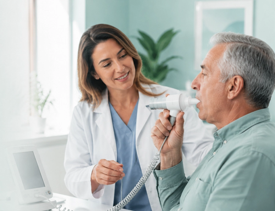 Ear, Nose & Throat (ENT)​ doctor-with patient old